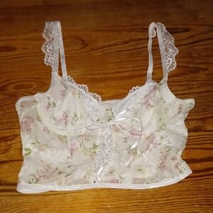 ROMWE White Lace Camisole Size L